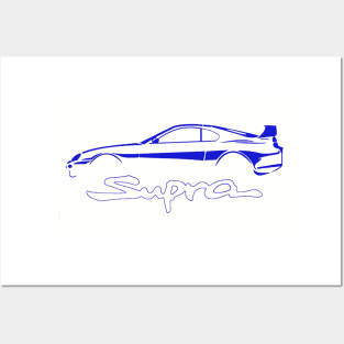 Toyota Blue Supra MK4 Vintage Posters and Art